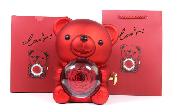 Mini Teddy with Preserved Rose – The Perfect Valentine’s Surprise