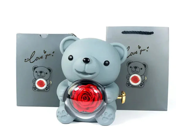 Mini Teddy with Preserved Rose – The Perfect Valentine’s Surprise